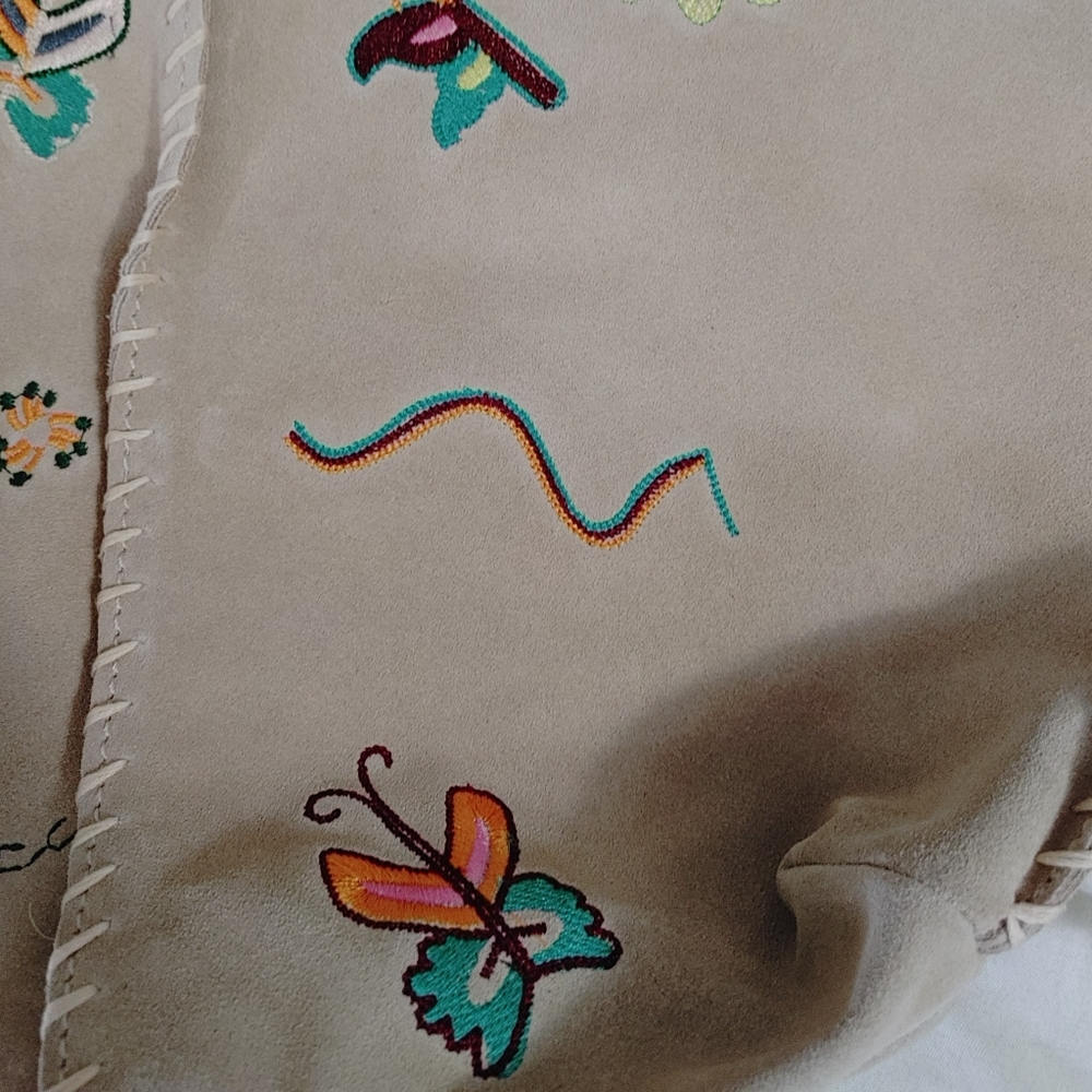 UO Suede Embroidered Shoulder bag with pouch - Picture 7 of 14